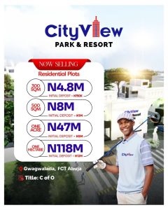 Plots of land available for sale at City View Park and Resort, Gwagwalada Abuja