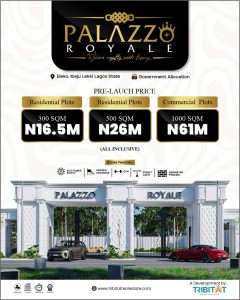 Palazzo Royale Eleko plots of Land for Sale behind Pan Atlantic University Lagos