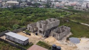 On going construction at Majestic View Estate Lagos. Affordable 500 and 300 SQM plots of land for sale