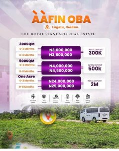 AAFIN OBA luxury land for sale

