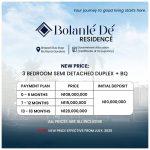Bolanlé Dé Residencé - 3 Bedroom semi-detached duplexes available for sale in Lagos Nigeria