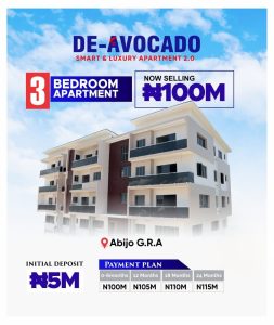 De-Avocado 3 bedroom apartment available for sale in Lagos 