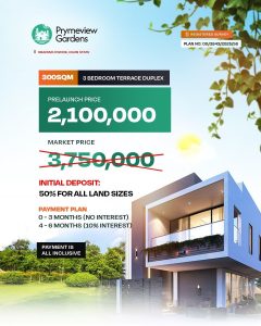 Affordable plots to build 3 bedroom terrace in Ogun State