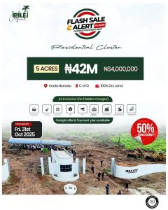 Affordable 5 Acre of land for sale at Ibile Estate Imota Ikorodu Lagos 