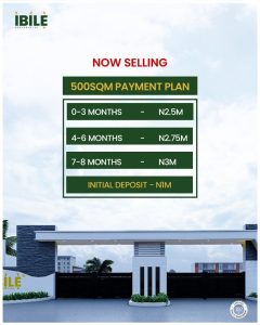 Payment plan for 500SQM plots of land in Moniya Ibandan Oyo state Nigeria 