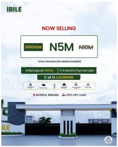 1000 Square Metre plots of land available and affordable for sale in Moniya Ibandan Oyo State Nigeria