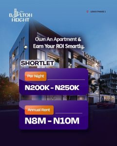 The Bolton Height Lekki Lagos comes with Shortlet and Rental Income Opportunity 