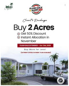 Buy 2 Acre of land at Ibile Ikorodu and get 50% discount 