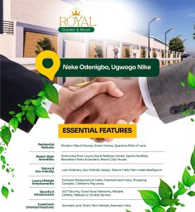 Residential features of Royal Garden & Resort Enugu - Cheap and Affordable Plots of Land for sale in Enugu State