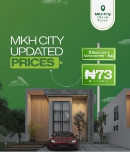 MKH City - 3 Bedroom maisonette + BQ for sale in Olunde Scheme Ibadan Oyo State 