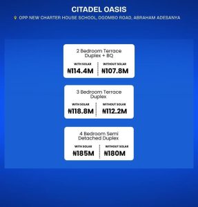 Citadel Oasis Abraham Adesanya - Luxury finished 2,3,4 Bedroom houses for sale in Ajah Lagos