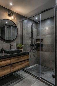 Modern bathroom and toilet at Wakefield Apartments 