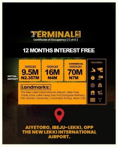 Terminal One Estate Ibeju-Lekki land for sale. Buy and build 