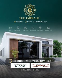 The Emerald Ogombo Lagos - finished 3 Bedroom Bungalows for Sale in Lagos 