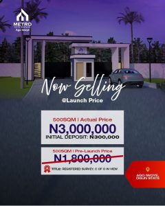 Affordable buy and build plots of land for sale at Metro city estate 500SQM