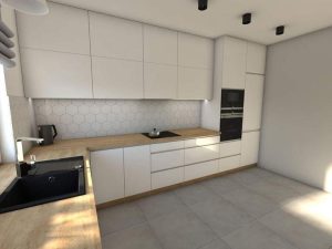 Planned kitchen at Wakefield Apartments 