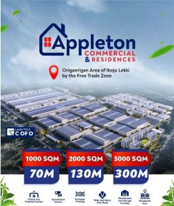 Available plot Sizes for sale at Appleton Commercial & Residences Ibeju Lekki