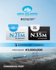 Commercial plots of land for sale at Lekki Atlantic City Lagos near Dangote refinery Lagos