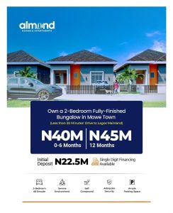 2 bedroom apartment for sale at Almond County Homes, Mowe Town, Ogun State 