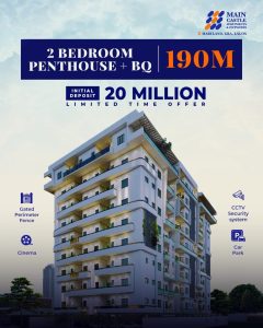 2 Bedroom Apartments Penthouse + BQ for sale at Main Castle Apartments Lagos