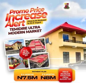 Temidire Ultra Modern Market Ibadan - Commercial shops for sale in Ibandan Oyo State 