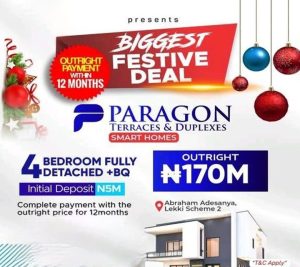 Paragon Terraces and Duplexes - Smart Homes for Sale in Lekki Lagos 