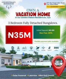 Golden Palace Residences Uyo 3 Bedroom Bungalows for sale