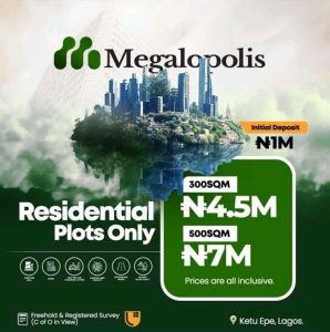 Megalopolis commercial and residential plots of land for sale at KETU EPE LAGOS 