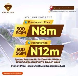 Kapital City Estate - Affordable Residential Plots of Land for Sale in Epe Lagos. Buy and Build