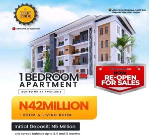 Lekki Pride Estate - 1 bedroom apartments for sale in Lekki Epe Expressway Lagos 