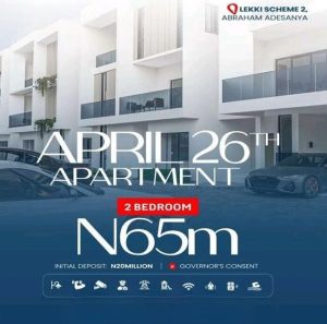 April 26th Apartment Luxury 2 Bedroom Apartments with swimming pool for sale in Lekki Lagos 